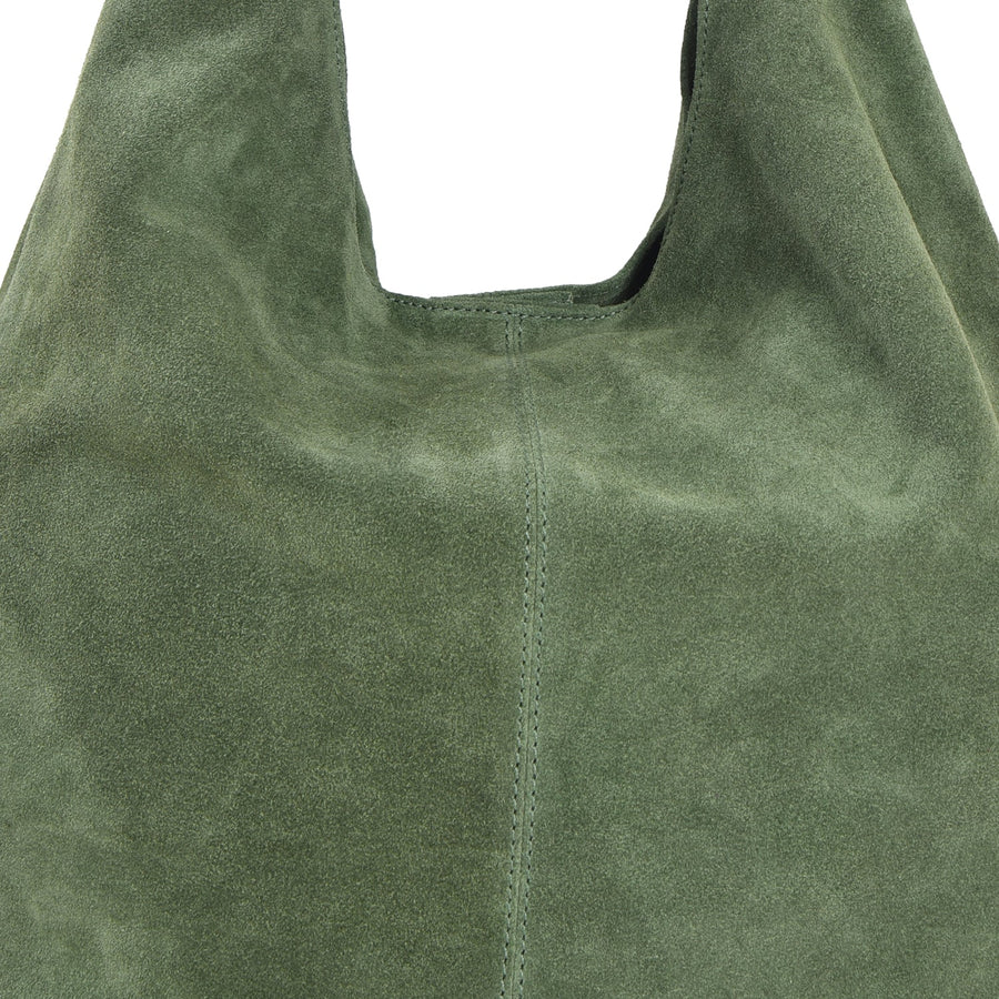 Olive Suede Leather Hobo Boho Shoulder Bag Brix Bailey Ethical Handbag Brand