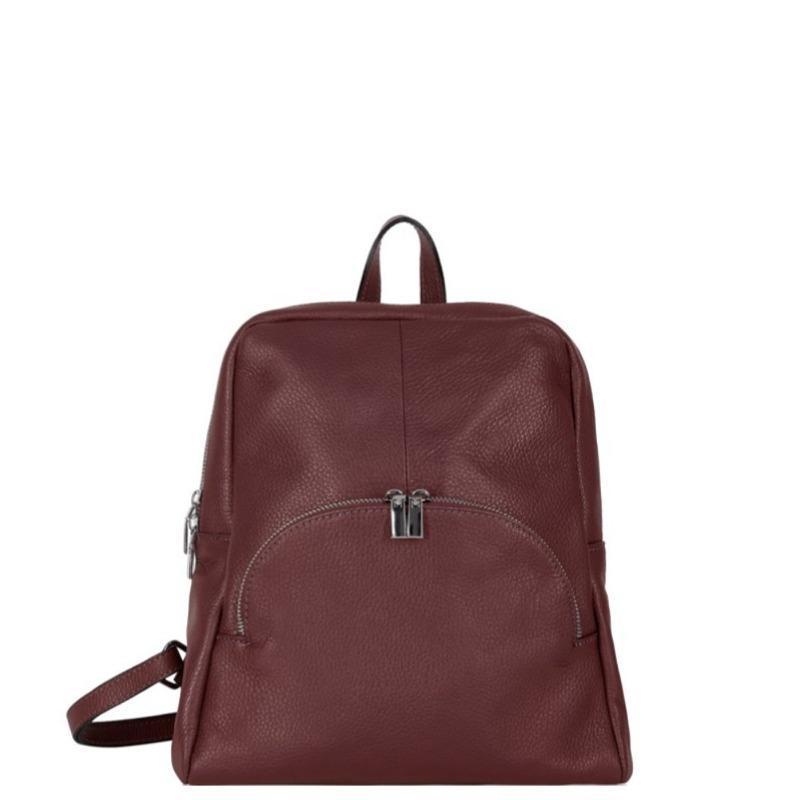 Plum Small Pebbled Leather Backpack - Brix + Bailey