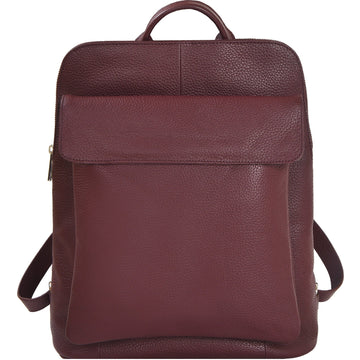 Plum Unisex Womens Leather Backpack Brix and Bailey Ethical Bag Brand