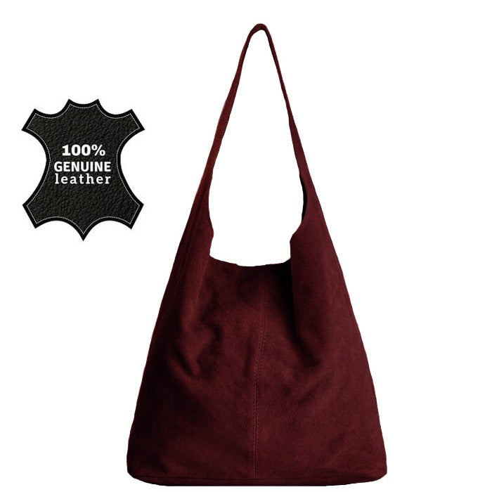Maroon Soft Suede Hobo Bag – Luxurious & Spacious by Sostter at brixbailey.com