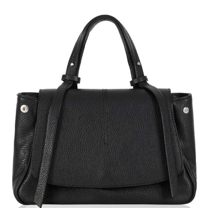 Black Pebbled Leather Tassel Grab Bag – Luxurious & Versatile by Sostter at brixbailey.com