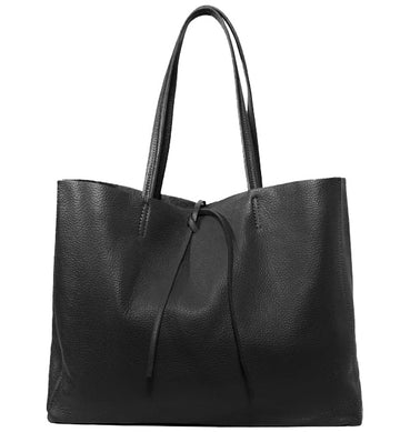 Black Tie Top Horizontal Leather Tote Sostter Brix nd Bailey womens Bag