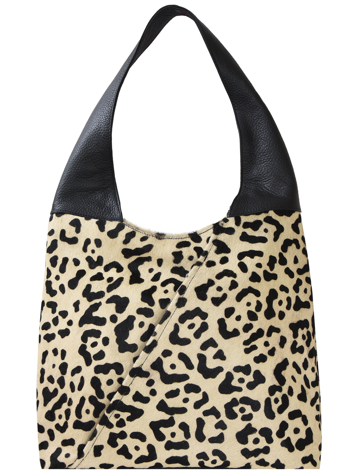 Ivory Leopard Print Leather Shoulder Hobo Bag Brix Bailey Ethical Sustainable Leather Brand 
