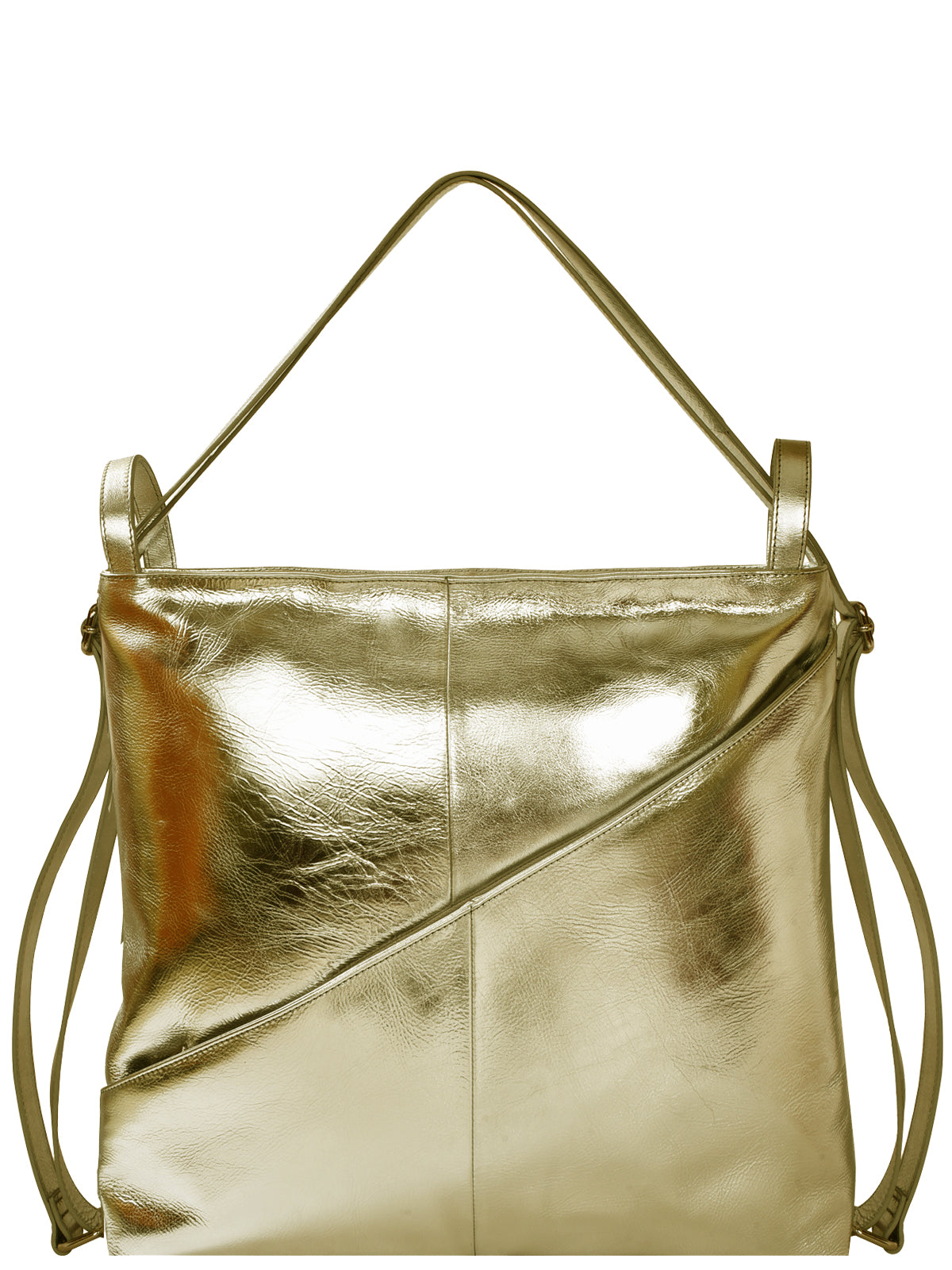 Gold Metallic Leather Convertible Tote Backpack Verishop Brix Bailey Bag